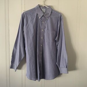 Brooks Brothers Dark Blue and White Classic Dress Shirt